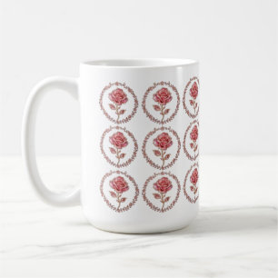 Pink Crystal Rose Diamond Wreath Art Coffee Mug