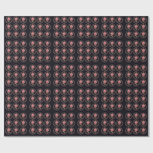 Pink Crystal Rose Diamond Wreath Art Wrapping Paper