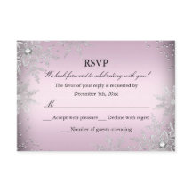 Pink Crystal Snowflake Christmas Party RSVP