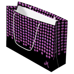 Pink Crystal Strands Monogram Gift Bag