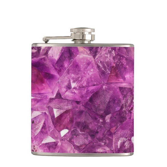 Pink Crystals  Hip Flask (Front)