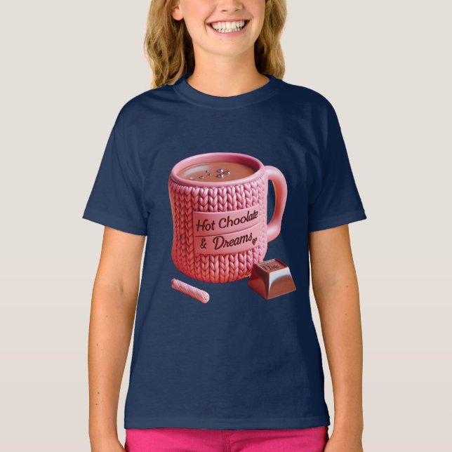  Pink Cup and Chocolate   T-Shirt (Front)