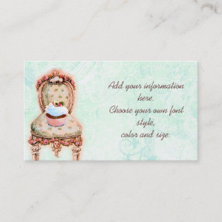 Pink Cupcake and Roses Business Profile Cards