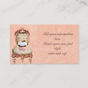 Pink Cupcake and Roses Business Profile Cards
