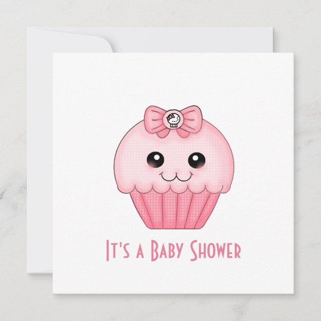 Pink Cupcake Baby Shower Invitation (Front)