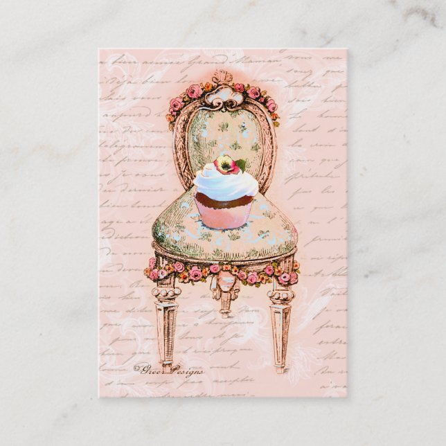 Pink Cupcake Bakery Business Profile Card (Front)