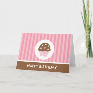 Pink Cupcake Birthday Card
