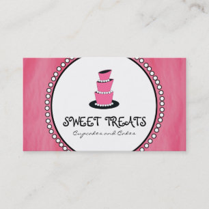 Pink Cupcake Cake Bakery Business Cards