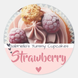 Pink Cupcake Cake Photo Template Baking Label 