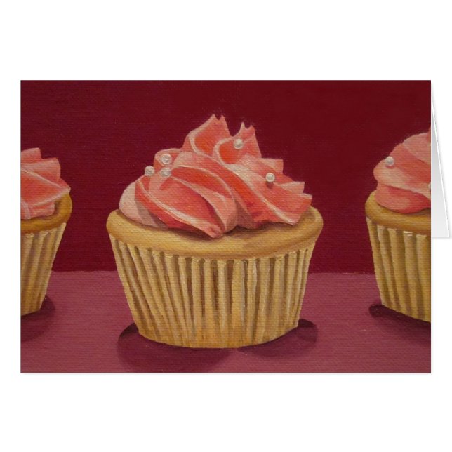 Pink Cupcake Card (Front Horizontal)