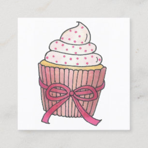 Pink Cupcake Cupcakes Baked By Pastry Chef Bakery Square Business Card