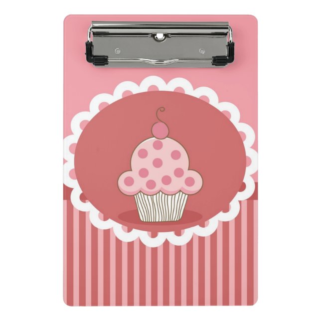 Pink Cupcake Design Mini Clipboard (Front)