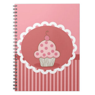 Pink Cupcake Design Spiral Notebook