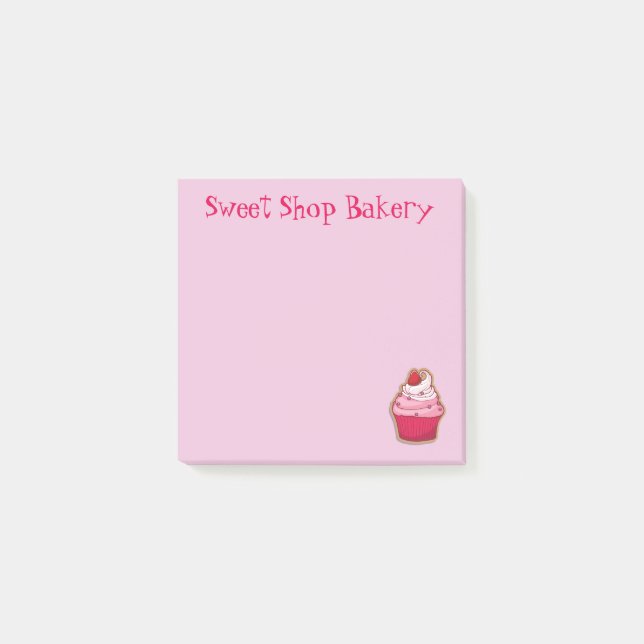 Pink Cupcake Dessert Post-it® Notes (Front)