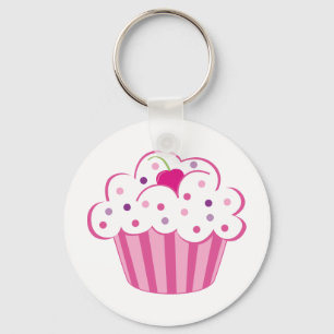 Pink Cupcake Key Ring