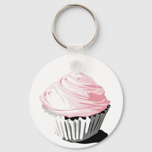 Pink cupcake keychain