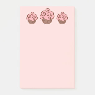 Pink Cupcake Kitchen School Post It Notes Gift