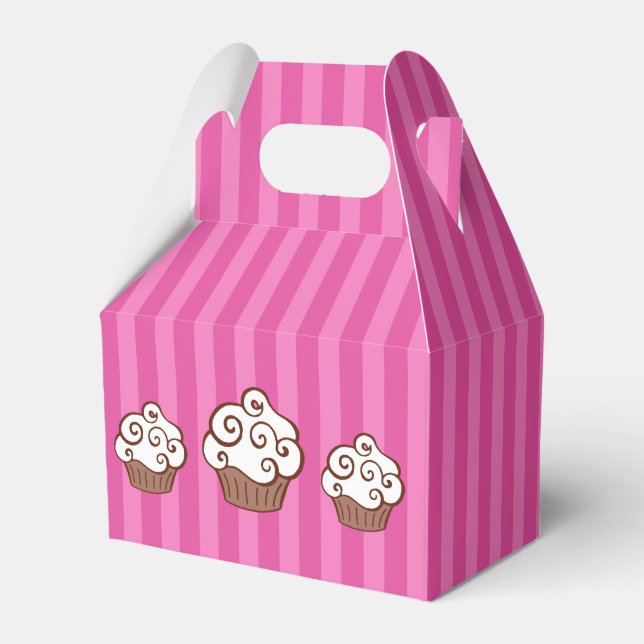 Pink Cupcake Party Favour Gift Box (Front Side)