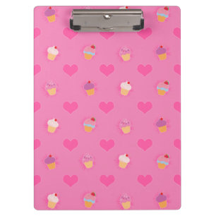 Pink Cupcake Pattern Clipboard