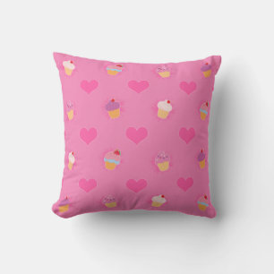Pink Cupcake Pattern Cushion