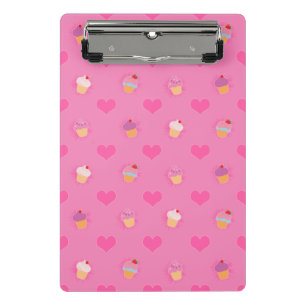 Pink Cupcake Pattern Mini Clipboard