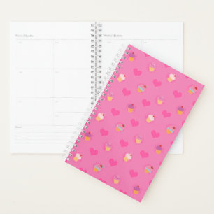 Pink Cupcake Pattern Planner