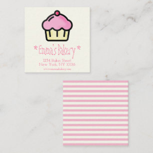 Pink Cupcake - Personalised Bakery Business Cards