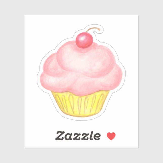 Pink Cupcake Sticker (Sheet)