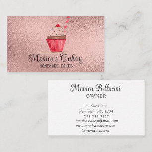 Pink Cupcake Sweet Cakes Bakes Homemade Bakery  Bu Business Card