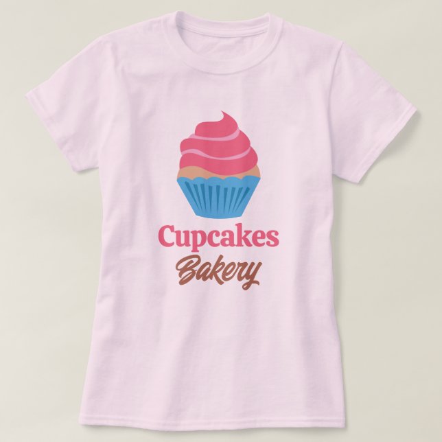 Pink Cupcake  T-Shirt (Design Front)