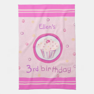 Pink Cupcake Tea Towel