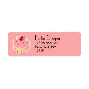 Pink Cupcake with strawberry and sprinkle