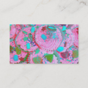 Pink Cupcakes business card white