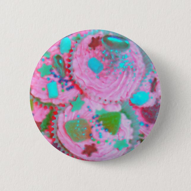 Pink Cupcakes button badge (Front)