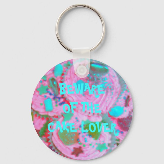 Pink Cupcakes 'cake lover' keychain (Front)
