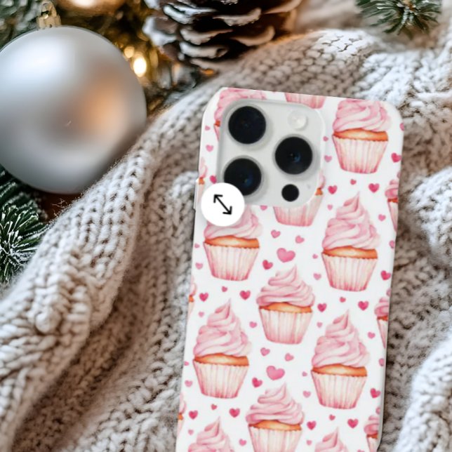 Pink Cupcakes & Hearts iPhone Case Cute Sweet (Creator Uploaded)