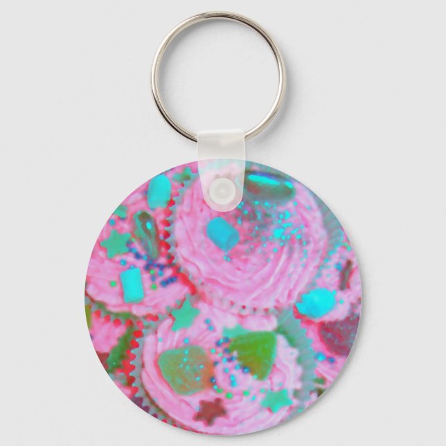 Pink Cupcakes keychain (Front)