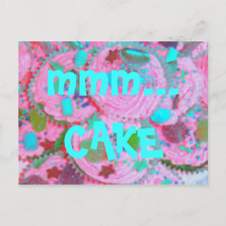Pink Cupcakes 'mmm... CAKE' postcard