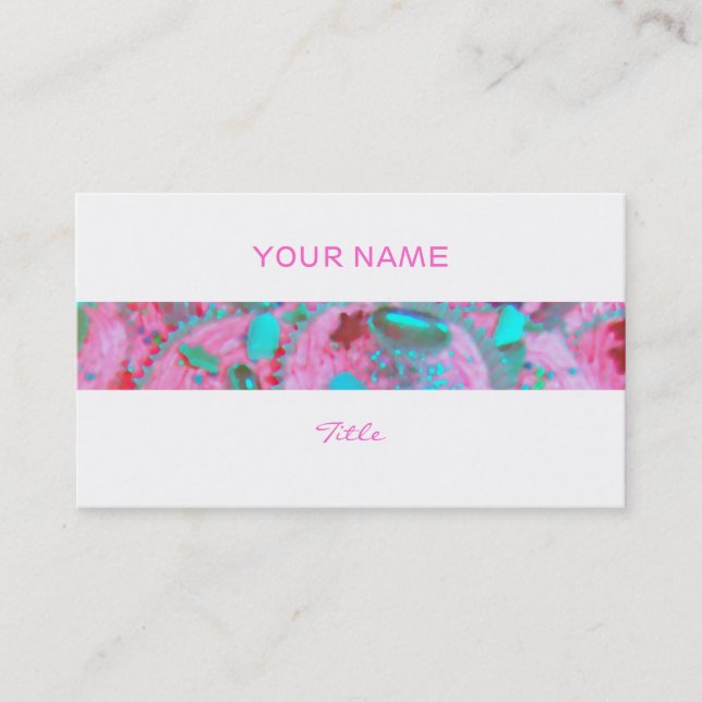 Pink Cupcakes stripe business card white back (Front)