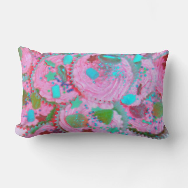 Pink Cupcakes throw pillow (Front)