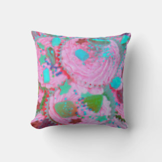 Pink Cupcakes throw pillow square
