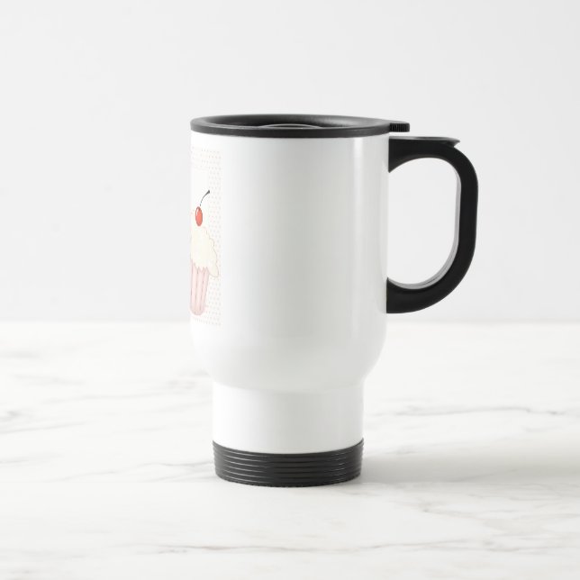 Pink Cupcakes Travel Mug (Right)
