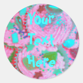 Pink Cupcakes 'Your Text' sticker