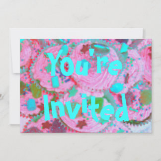 Pink Cupcakes 'You're Invited' invitation