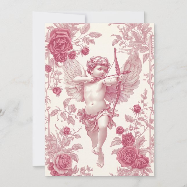 Pink Cupid Valentine's Day Card (Front)
