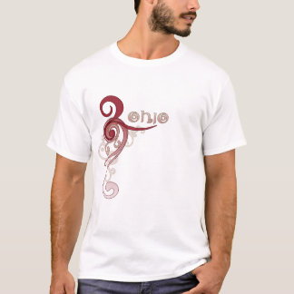 Pink Curly Swirl Ohio T-Shirt Dark