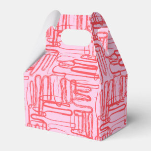 Pink Curve Wavy Squiggle Abstract Modern Favour Box