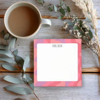 Pink Curves CUSTOM Chic Monogram Personalised Post-it Notes