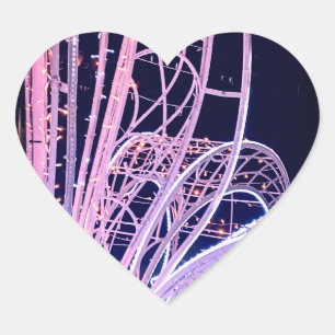 Pink curves heart sticker