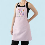 Pink Custom Apron with Company Logo All Over Print<br><div class="desc">Personalise this all-over-print apron with your own company logo or picture and custom text. The text can be a name, business tagline, website address, social media handle, or other personalised text to express yourself. Available in light pink and other colours (all colours are customisable). Available in large, medium, and child...</div>